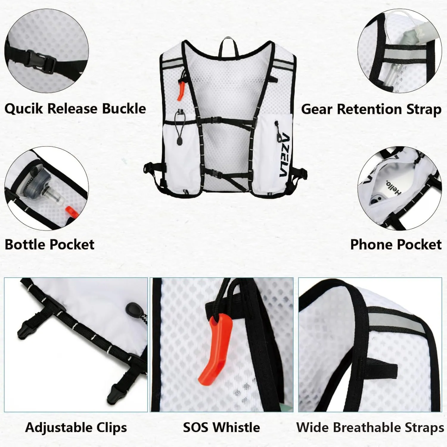 JEELAD Lightweight Running Vest for Women and Men for Hiking Trail Running Gear Cycling Marathon
