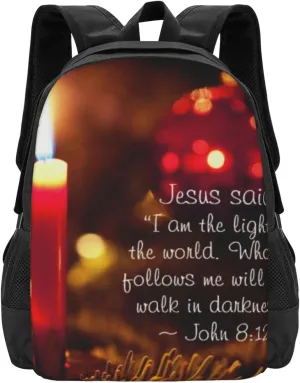 Jesus Said, I Am The Light Of The World, John 8 12 Lightweight Packable Backpack Travel Casual Hiking Daypack Foldable Backpack For Men Women