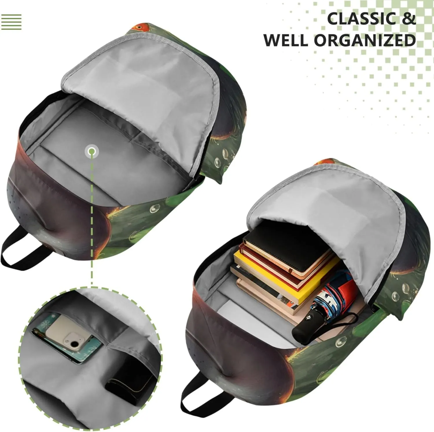Joisal Cute Cartoon Hippopotamus Casual Backpack for Men Women Simple Bookbag Cool College Student