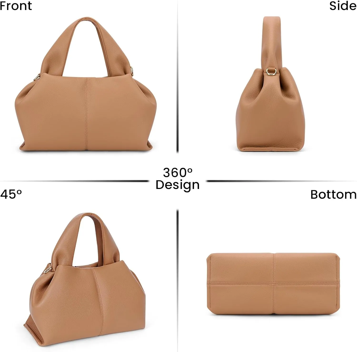 JQWYGB Cloud Pouch Dumpling Clutch Purse Women Tote Shoulder Retro Crossbody Bag with Removable Strap