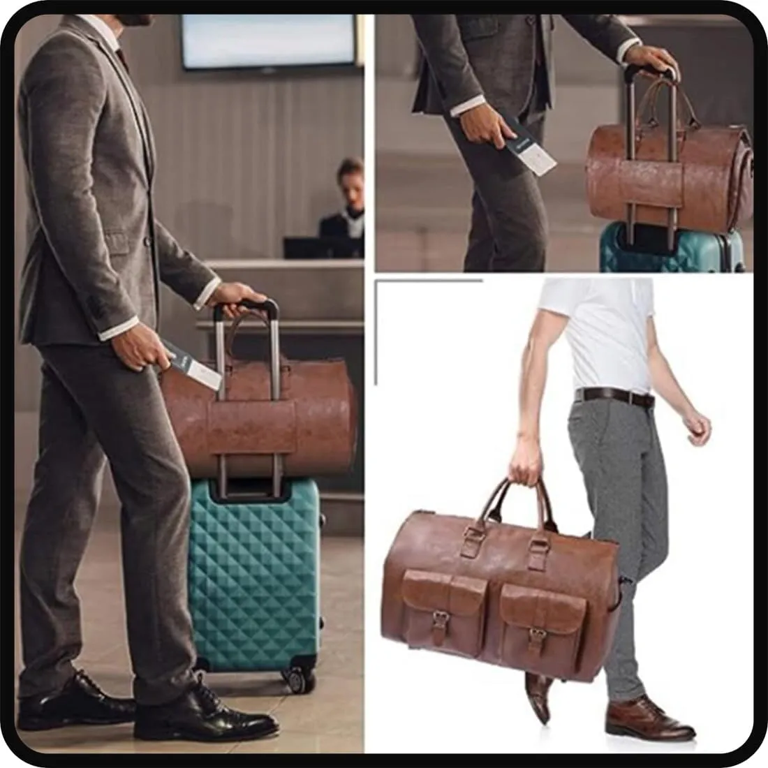 June Travel Bag, Convertible Duffle Garment Bag, 3 In 1 Garment Duffle Bags for Travel, Large Capacity Luggage Bag for Women (one size,Beige)