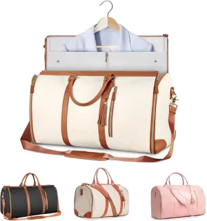 June Travel Bag, Convertible Duffle Garment Bag, 3 In 1 Garment Duffle Bags for Travel, Large Capacity Luggage Bag for Women (one size,Beige)