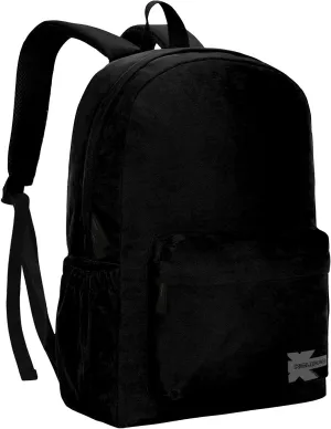 K-Cliffs Classic Backpack Quality Student Bookbag Basic Travel Daypack w/Water Bottle Pockets Black