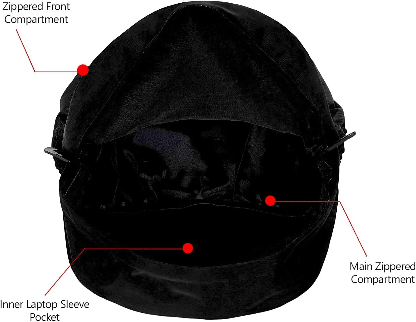 K-Cliffs Classic Backpack Quality Student Bookbag Basic Travel Daypack w/Water Bottle Pockets Black