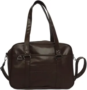 Kawaii Messenger Bag PU Leather JK Uniform Bag with Adjustable Strap Tote Shoulder Bag with Zipper Closure Crossbody Bag Messenger Bag (Dark Brown)