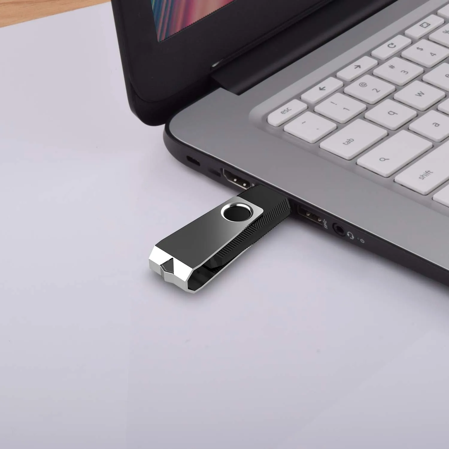 KEXIN 10 Pack USB Flash Drive - 64GB Thumb Drive with Swivel, Black (64GB, 10 Pack)