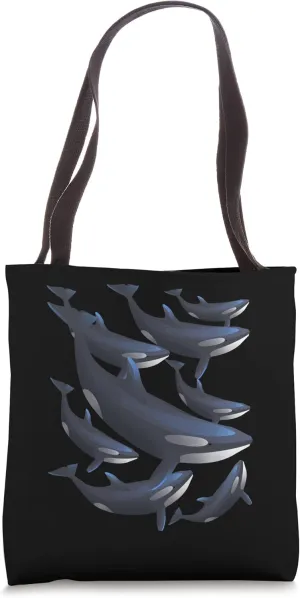 Killer Whale Oceanic Dolphin Sea Marine Mammal Orcas Tote Bag