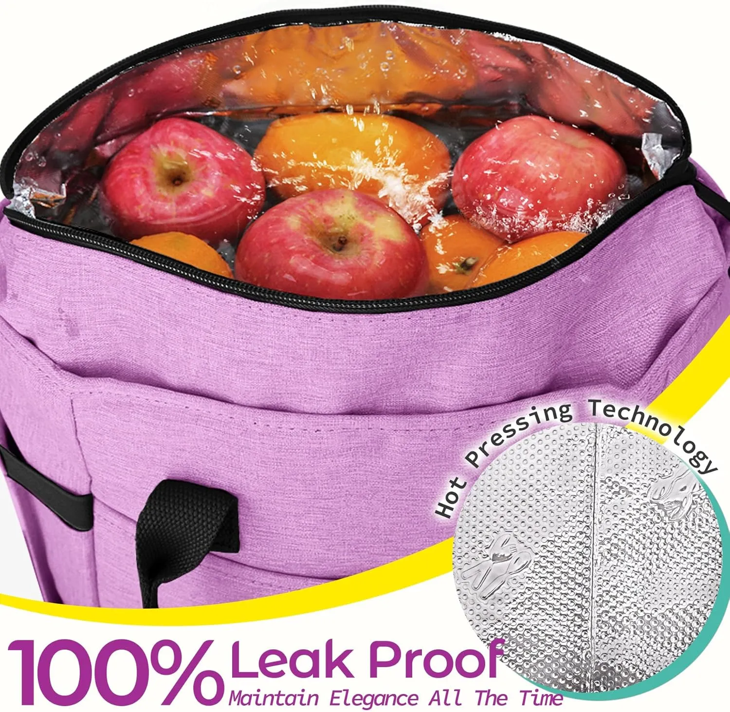 KIPBELIF Cute&Classy Roomy Insulated Lunch Bags for Women - Stylish & Functional Large Tote Adult Lunch Box for Working & Picnic