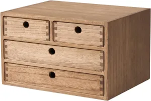 KIRIGEN Wood Desktop Storage Cabinet/Workspace Document Office Necessity Organizer with 4 Drawers/Home,Office Letter Mail Sorter with 3 Levels/Hold Makeup Box (BR, 3-Layer &4 Drawers)