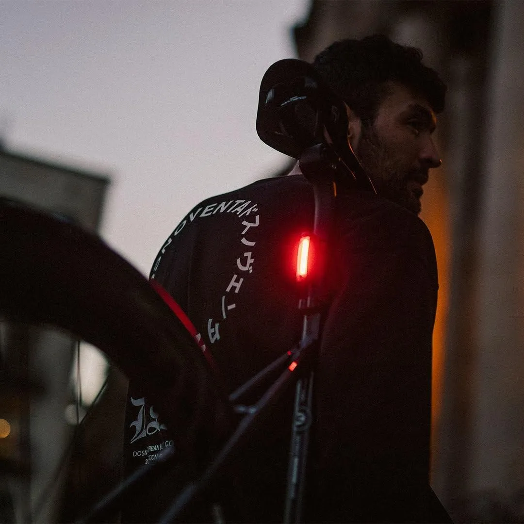 Knog Plus Bike Rear Light - LED Bike Tail Light – Rear Light Mounts to Your Seat Post, Seat Stay or Clips on Clothing - USB Rechargeable, Waterproof, Ultralight Cycling Safety - Black