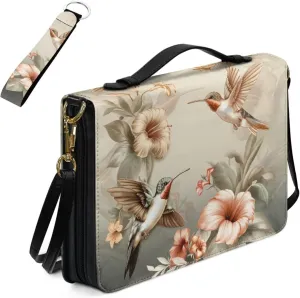 Kuiaobaty Leather Bible Covers for Women Men Bible Case with Shoulder Straps Church Bag with Keychain Size M-2XL