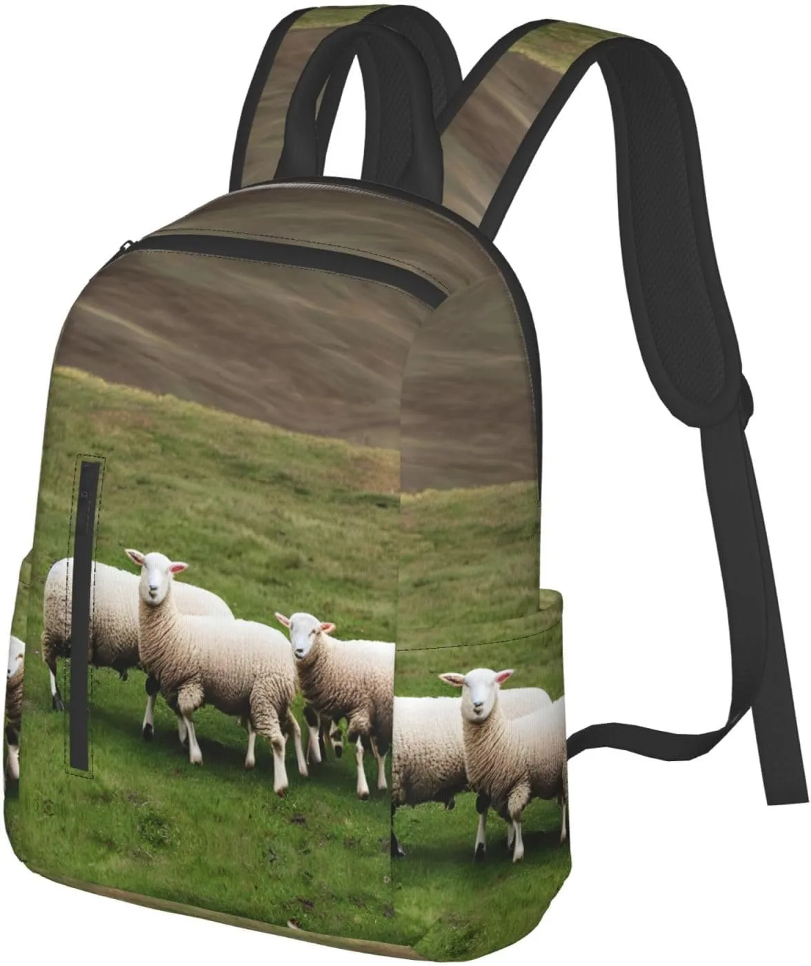 Lambs And Sheep Print Lightweight Backpack, Travel Bookbag College Bag,Laptop Backpack For Men Women