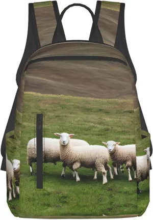 Lambs And Sheep Print Lightweight Backpack, Travel Bookbag College Bag,Laptop Backpack For Men Women