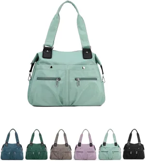Langrents Large Capacity Waterproof Multi Pocket Shoulder Bag, Crossbody Travel Messenger Bag, Nylon Shoulder Tote Bag