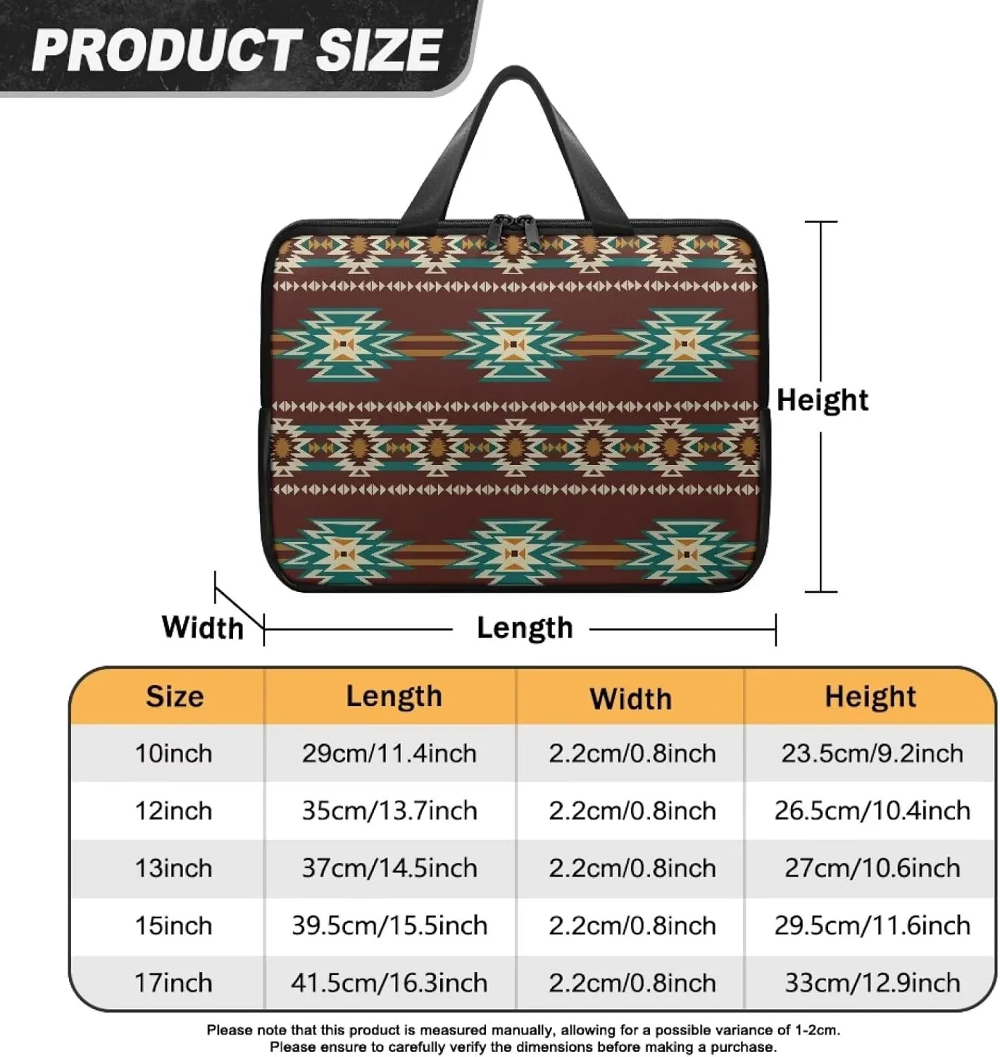 Laptop Bag Case Womens Mens Leather Laptop Sleeve Zipper Shockproof Computer Carrying Bag 10 Inch- 17 Inch