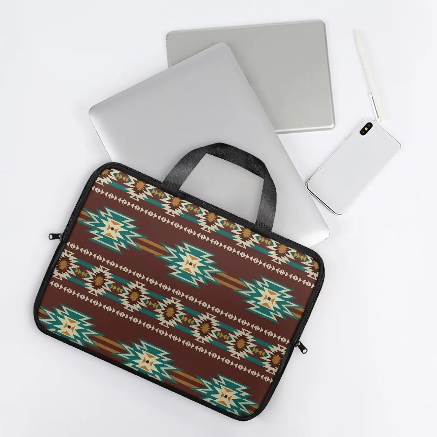 Laptop Bag Case Womens Mens Leather Laptop Sleeve Zipper Shockproof Computer Carrying Bag 10 Inch- 17 Inch