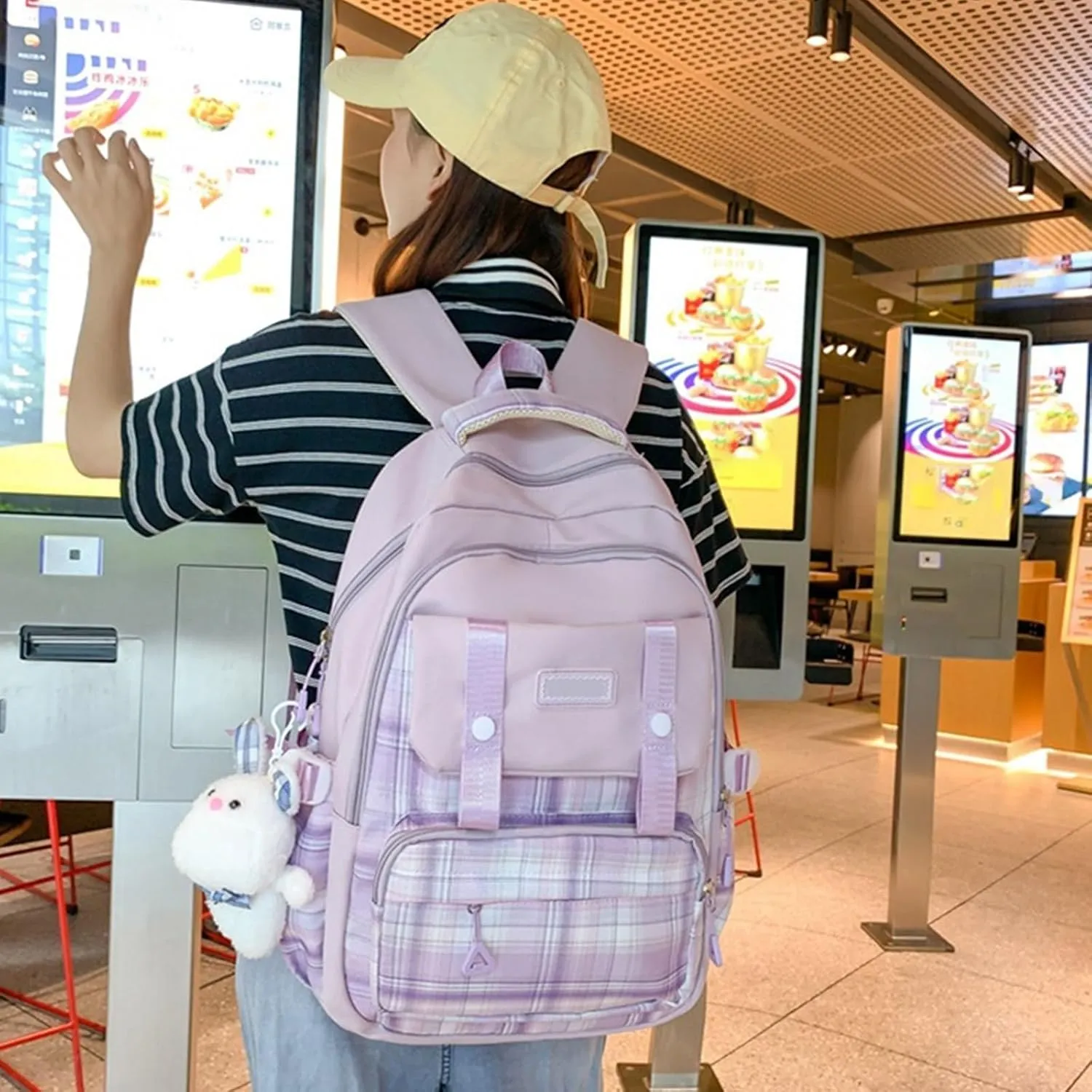 Large Capacity Backpack Casual Daypacks Student School Backpack Aesthetic Backpack Travel Bag for Teens Girls, Blue, as the pic show