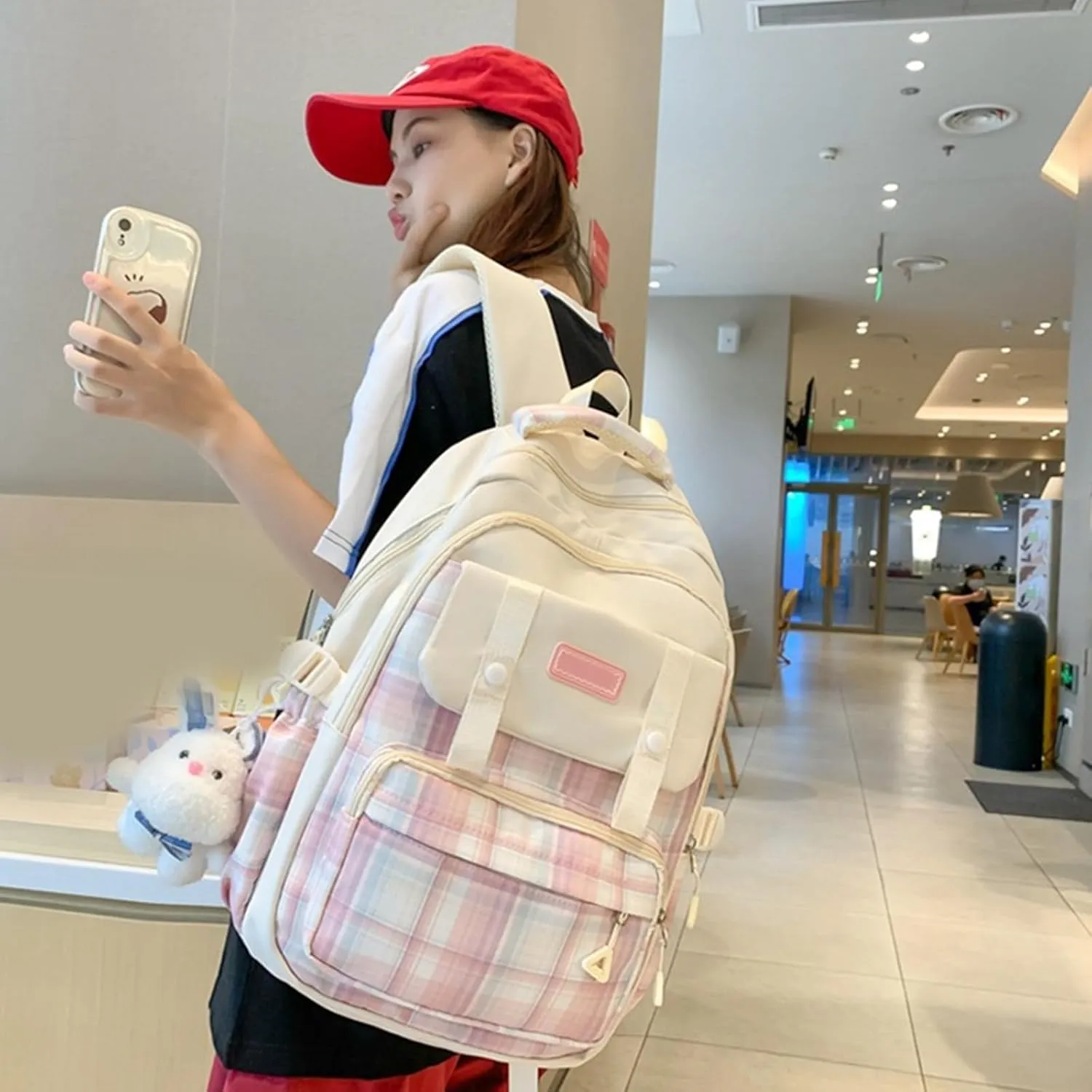 Large Capacity Backpack Casual Daypacks Student School Backpack Aesthetic Backpack Travel Bag for Teens Girls, Blue, as the pic show