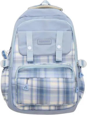 Large Capacity Backpack Casual Daypacks Student School Backpack Aesthetic Backpack Travel Bag for Teens Girls, Blue, as the pic show