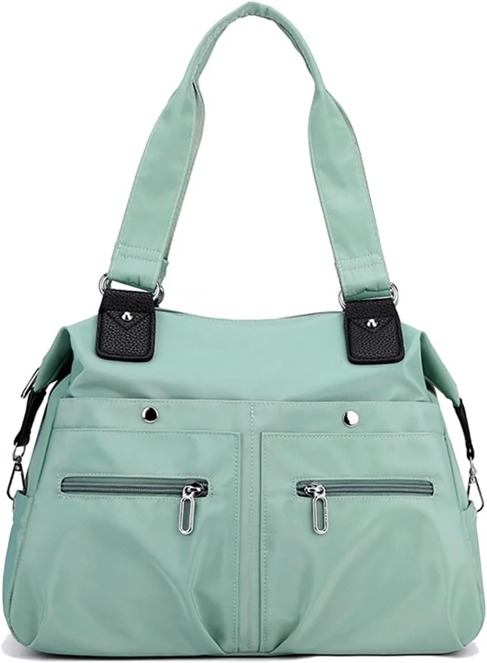 Large Capacity Lightweight Waterproof Multi-Pocket Nylon Shoulder Bag with Zipper, Crossbody Travel Messenger Bag