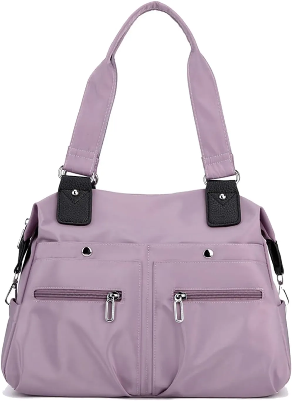 Large Capacity Lightweight Waterproof Multi-Pocket Nylon Shoulder Bag with Zipper, Crossbody Travel Messenger Bag