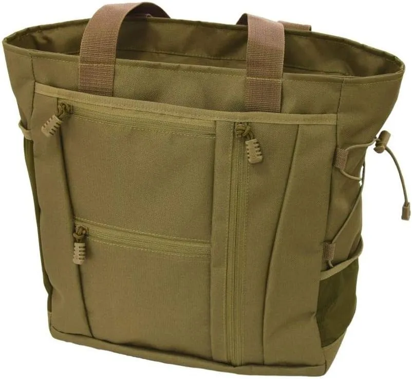 Large Deluxe Travel Tote - Perfect Beach or Picnic Bag - Vacations, Sailing, or Boating - Military Grade - Water Resistant, Roomy & Versatile Travel Tote w/ 11 Inch Shoulder Strap [Coyote Brown]