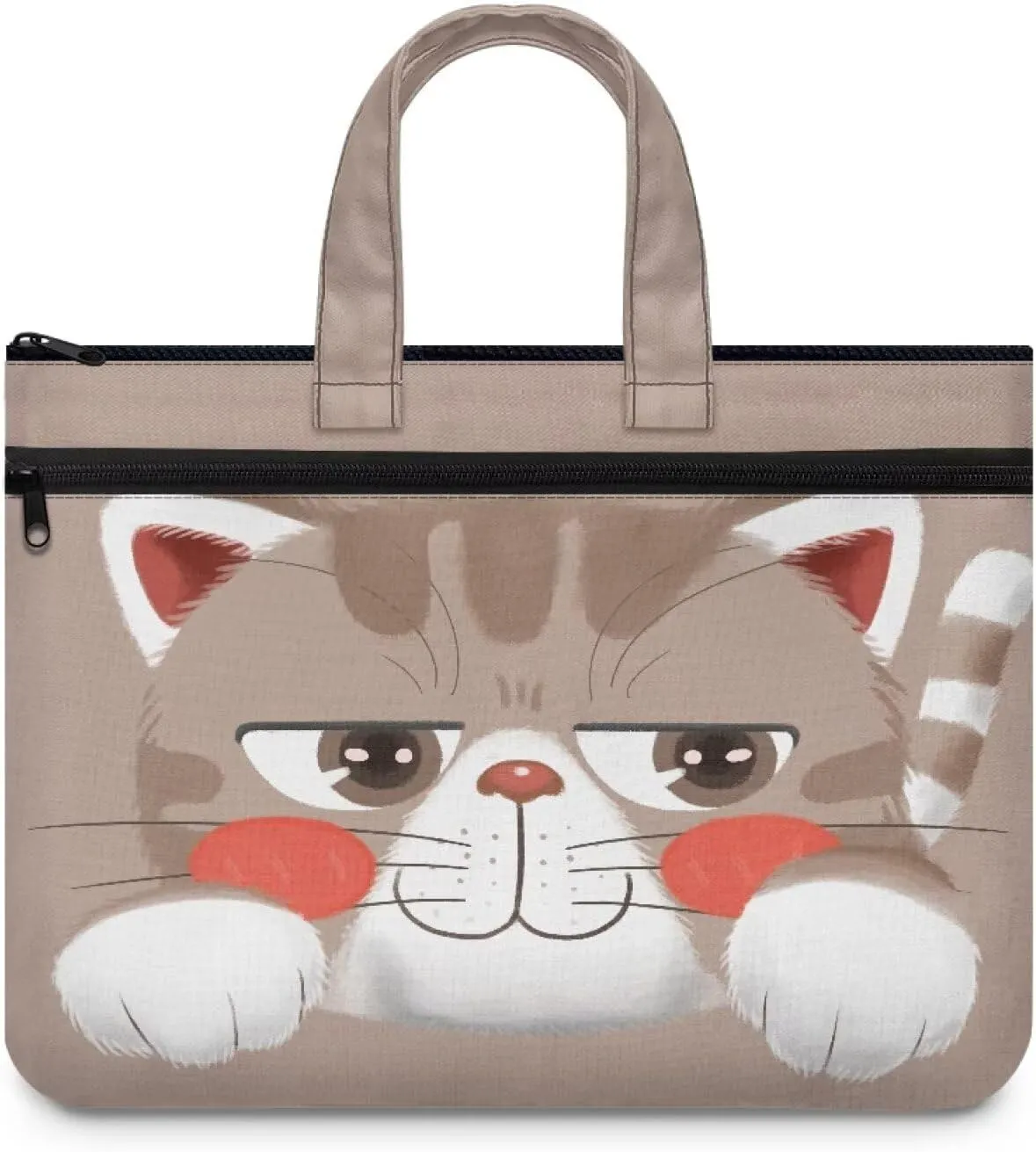 Large Document Pouch with Zipper Lightweight Tote Art Bag Reusable Filing Folder for School Office