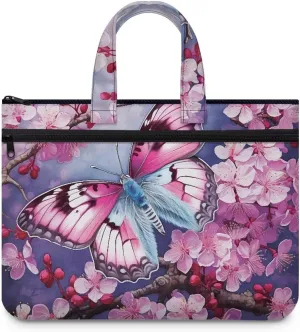 Large Document Pouch with Zipper Lightweight Tote Art Bag Reusable Filing Folder for School Office