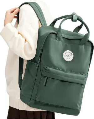 Large Olive Green Cute School Backpack with Laptop Compartment Small Travel Laptop Backpack for Women Men Waterproof College Backpack Simple School Bag for Teens Girls Boys