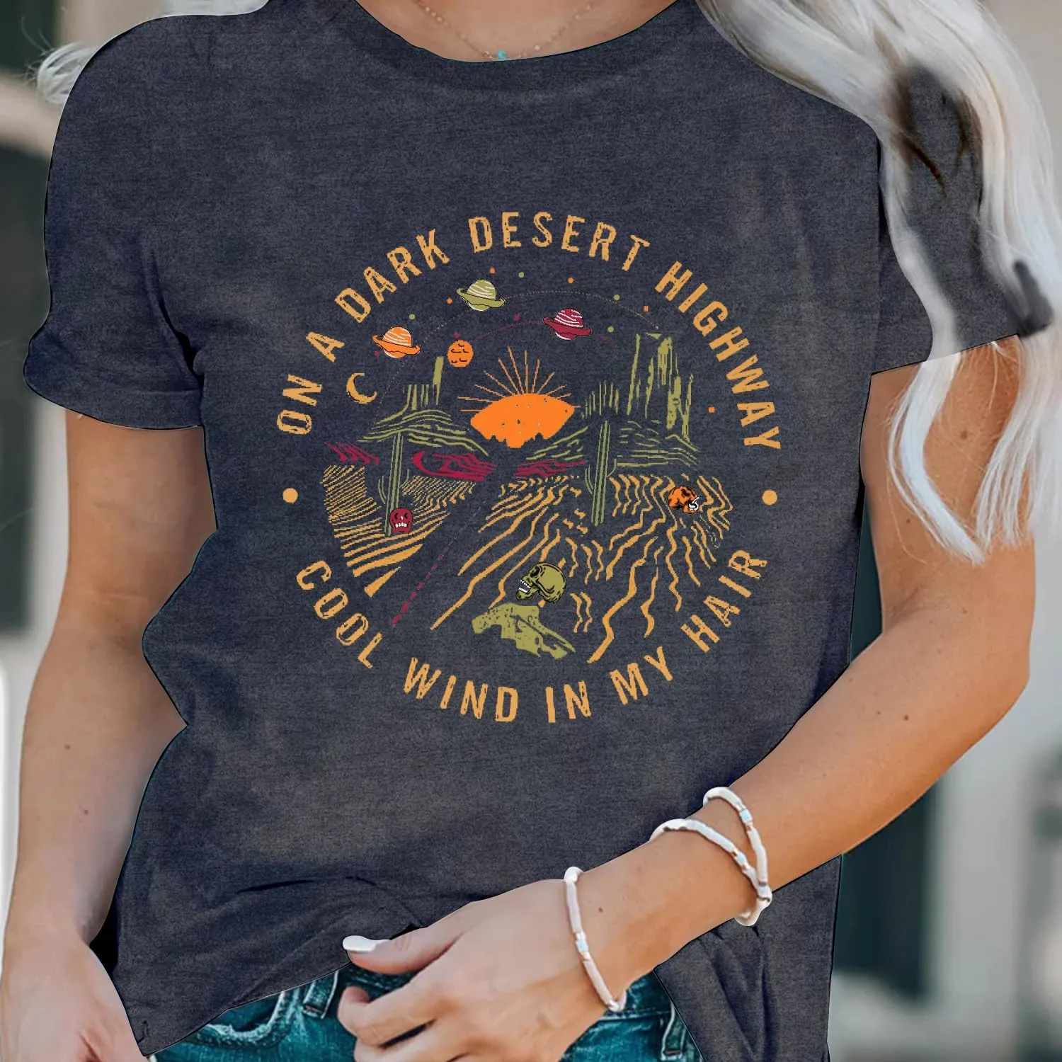 LBP Women's Adventure Shirt - Desert Graphic T-Shirt - Red - S/M/L/XL/2XL