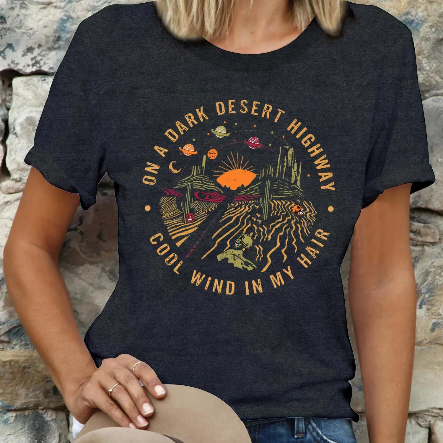 LBP Women's Adventure Shirt - Desert Graphic T-Shirt - Red - S/M/L/XL/2XL