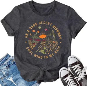 LBP Women's Adventure Shirt - Desert Graphic T-Shirt - Red - S/M/L/XL/2XL
