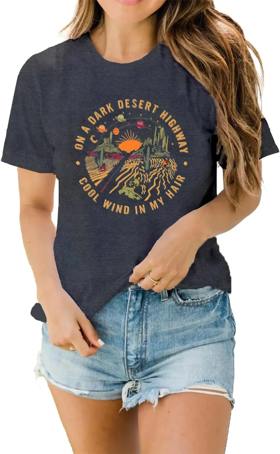 LBP Women's Adventure Shirt - Desert Graphic T-Shirt - Red - S/M/L/XL/2XL