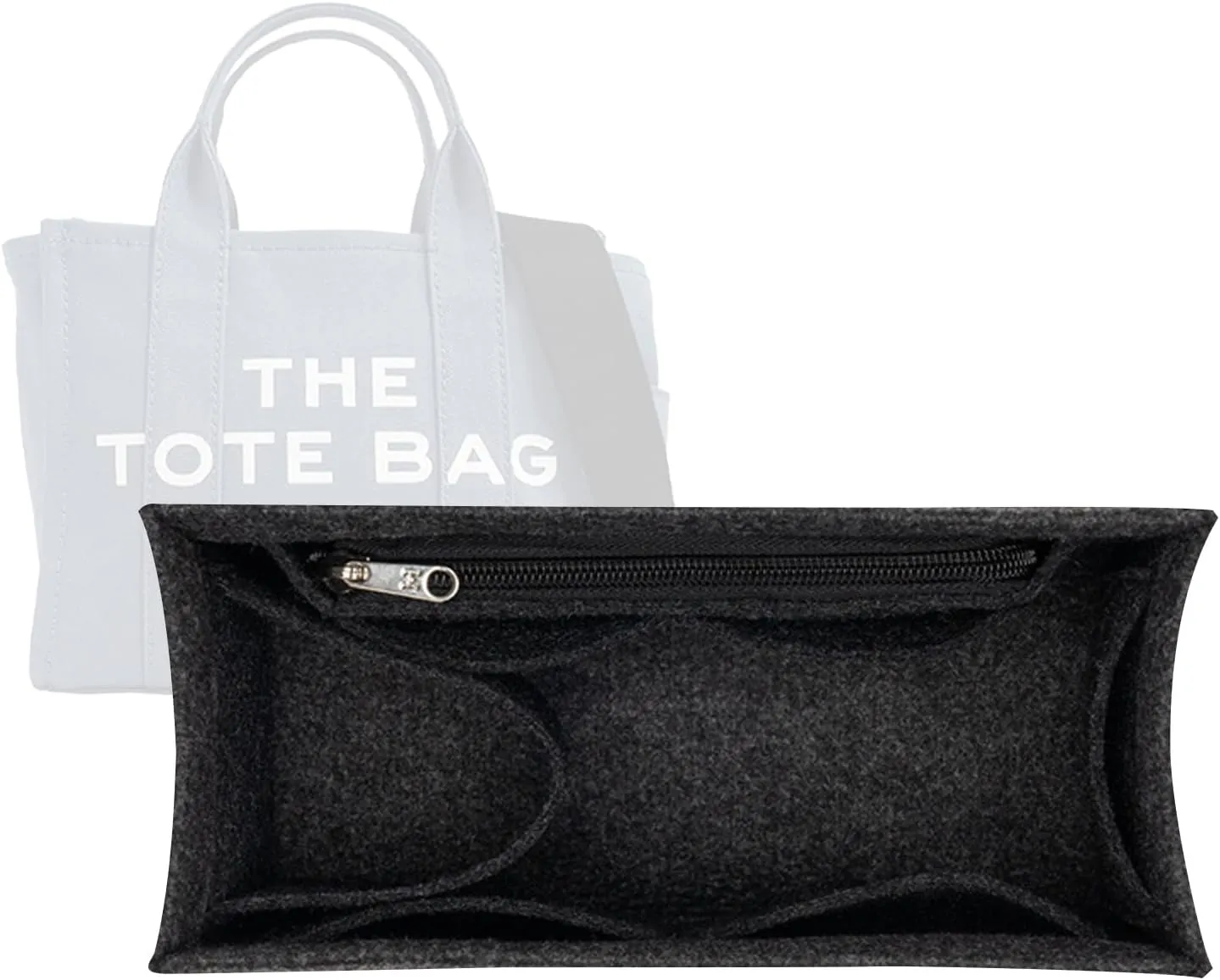 Lckaey purse insert organizer for small tote bag Felt insert Y065black-S