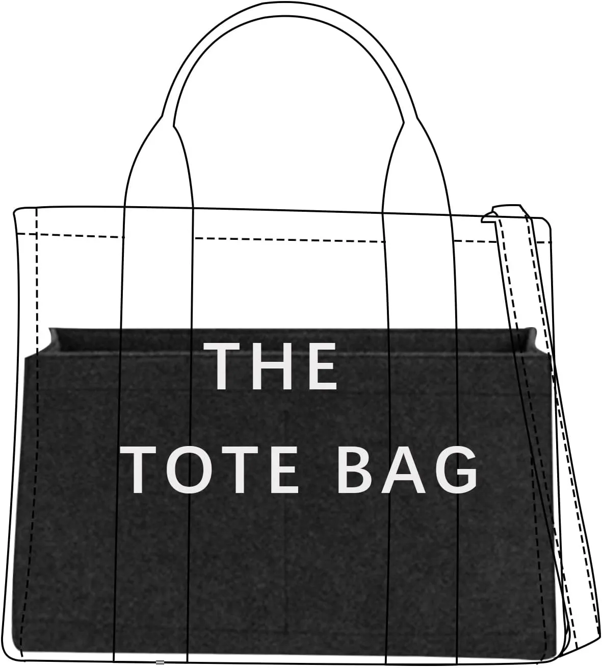 Lckaey purse insert organizer for small tote bag Felt insert Y065black-S