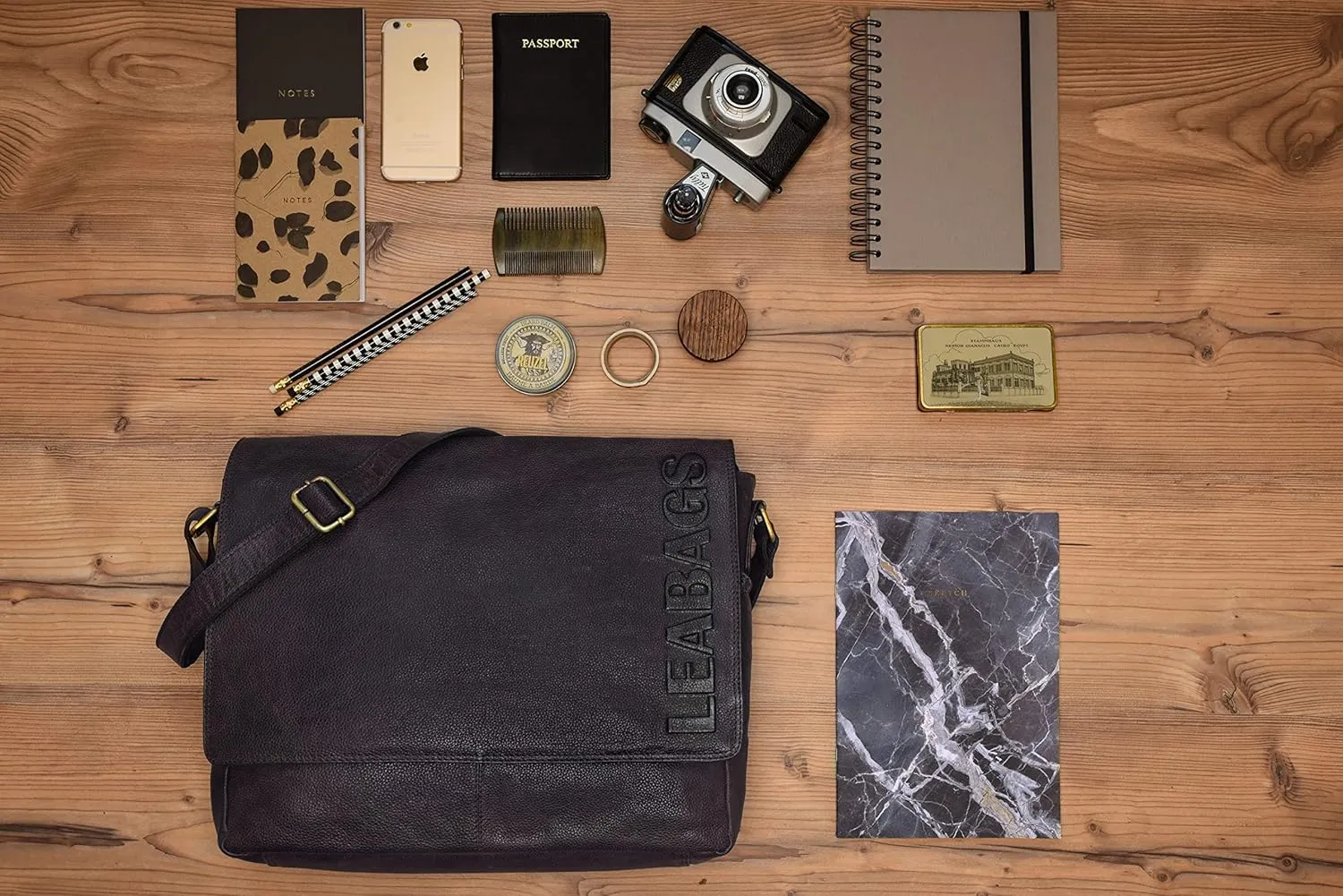 LEABAGS Oxford, Nature Dark Brown