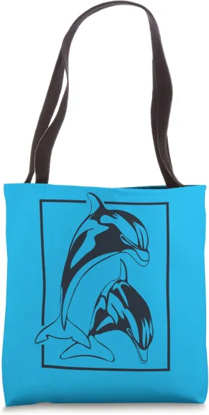 Leaping Dolphins Porpoise Cetacean Tote Bag