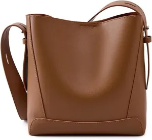 Leather Crossbody Bucket Hobo Bags,Fashion Shoulder Bag,Top Handle Handbag, with Multi functional Storage