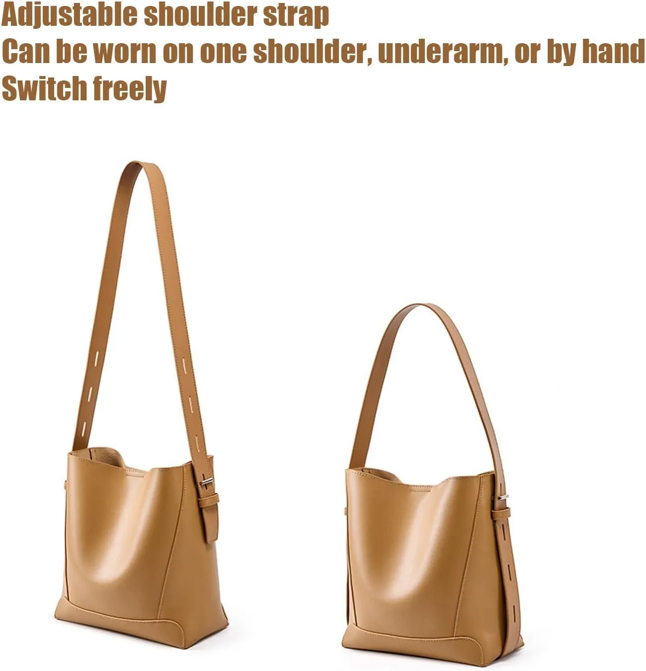 Leather Crossbody Bucket Hobo Bags,Fashion Shoulder Bag,Top Handle Handbag, with Multi functional Storage