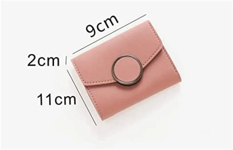 Leather Wallet Leather Women's Wallet Small Bi-fold Short Purse Clutch for Ladies and Girls Large Capacity Coin Pocket Birthday Gift Large Capacity (Black,9cm)
