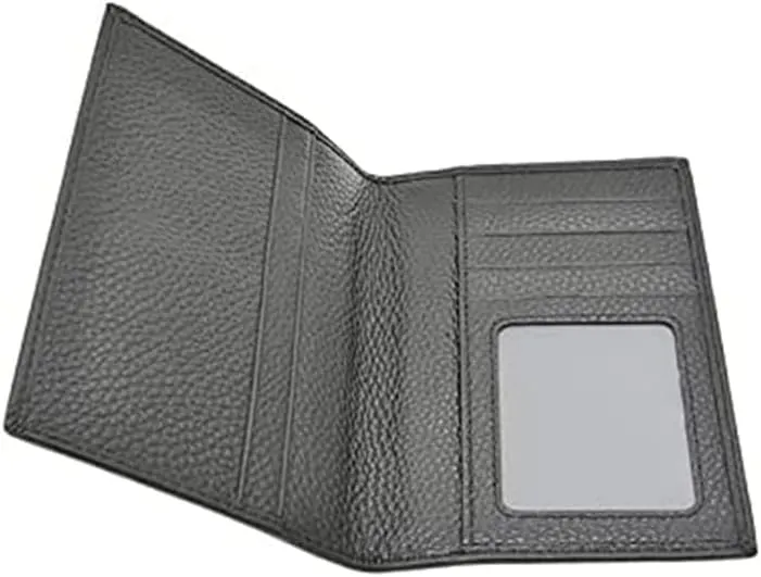 Leather Wallet Pu Leather Wallet Retro Short Large Capacity Purse Clutch for Men's and Women's Fashion Portable Coin Pocket Card Holder Large Capacity (Gr,9.5x14cm)