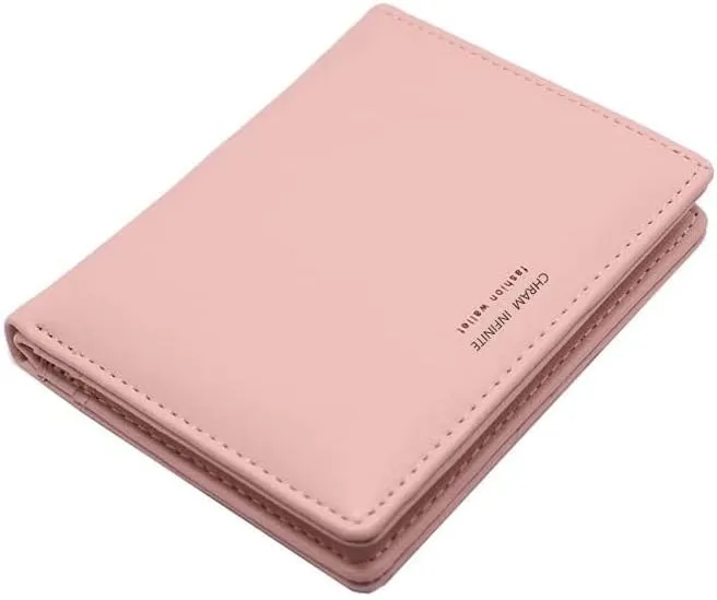 Leather Wallet Pu Leather Women's Wallet Fashion Short Purse Clutch for Girls Students Large Capacity Portable Coin Pocket Large Capacity (Gr,9x11cm)