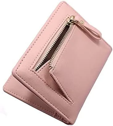 Leather Wallet Pu Leather Women's Wallet Fashion Short Purse Clutch for Girls Students Large Capacity Portable Coin Pocket Large Capacity (Gr,9x11cm)