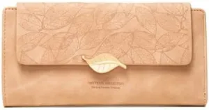Leather Wallet Pu Leather Women's Wallet Portable Large Capacity Long Purse Clutch Girls Fashion and Elegant Coin Pocket Large Capacity (Pink,9.5x19cm)