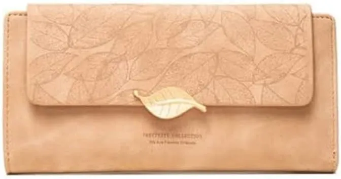 Leather Wallet Pu Leather Women's Wallet Portable Large Capacity Long Purse Clutch Girls Fashion and Elegant Coin Pocket Large Capacity (Pink,9.5x19cm)