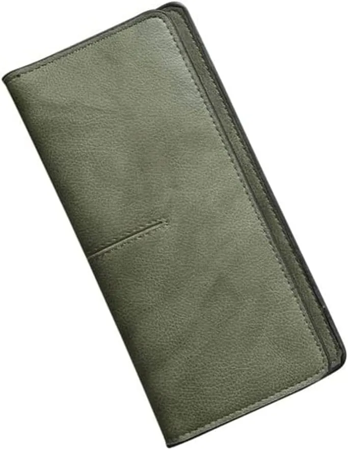 Leather Wallet Women's Pu Leather Wallet Simple Fashion Casual Long Zipper Purse Clutch for Girls Large Capacity Bi-fold Clutch Coin Pocket Large Capacity (Gr,9.5x19cm)