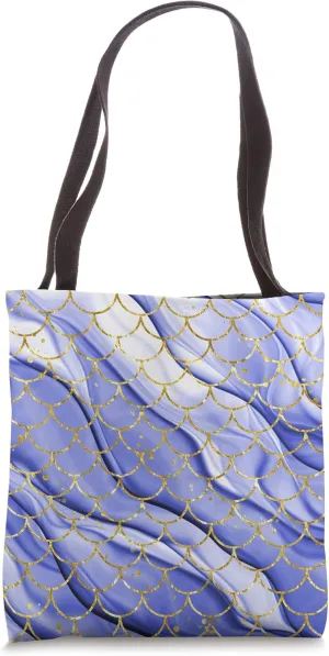 Light Oxford Blue Mermaid Scales Fish Scales Mermaid Tails Tote Bag