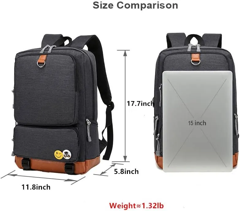 Lightweight Hazbin Hotel Laptop Backpack with USB Charging Port-Sturdy Daypack for Travel,Outdoor