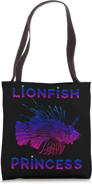 Lionfish Princess Funny Lion Fish Lover Scuba Diving Fishing Tote Bag