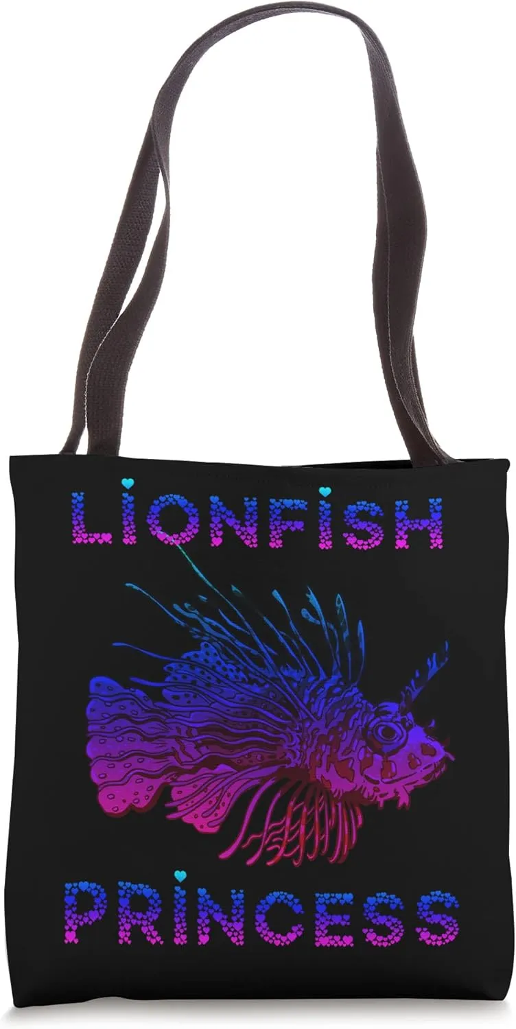 Lionfish Princess Funny Lion Fish Lover Scuba Diving Fishing Tote Bag